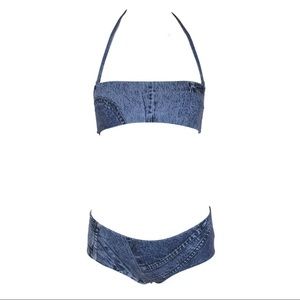 DIOR by GALLIANO Denim Bikini Set, Size US 4